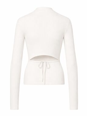 Aritzia babaton sculpt knit tie back long sleeve top
